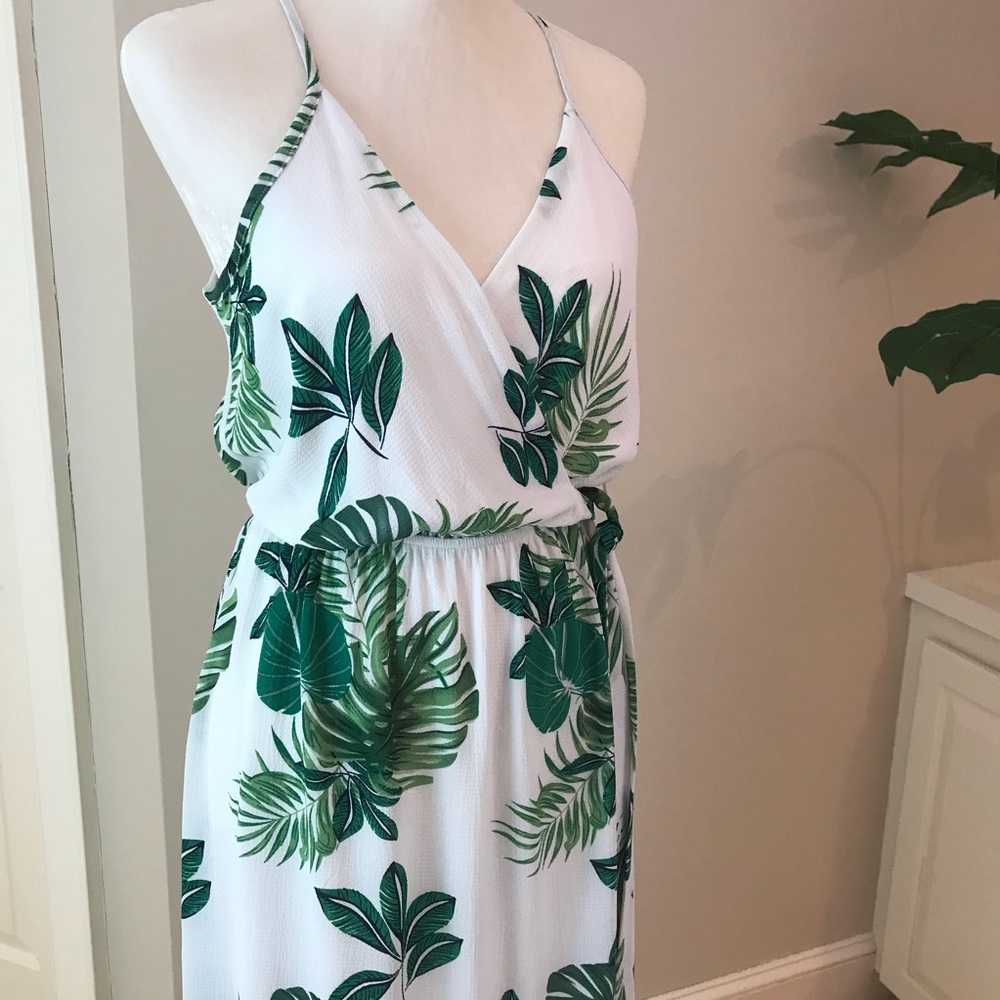 Last chance!!! NWT Palm Print Maxi Dress L - Picture 5 of 8